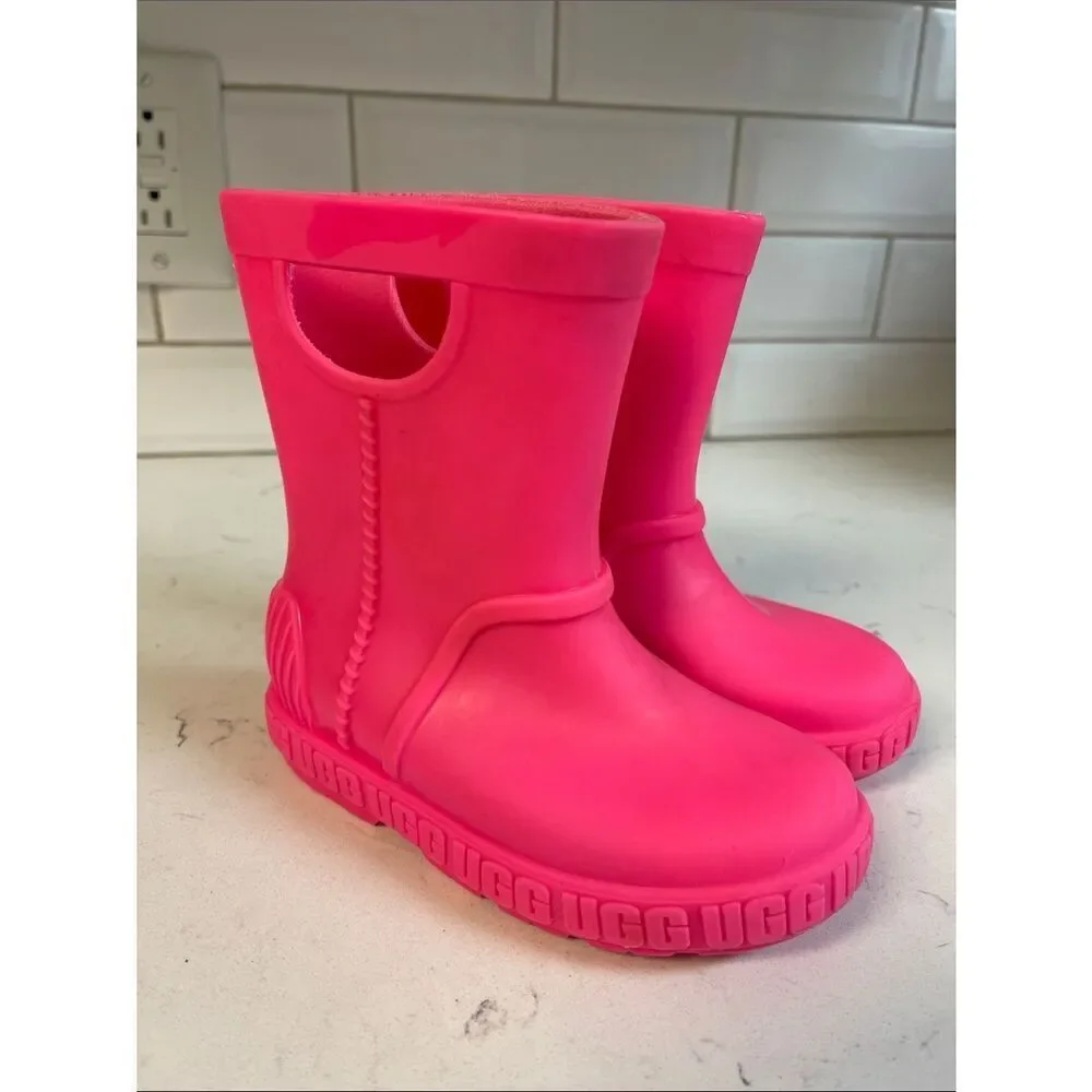 TODDLER UGG DRIZLITA RAINBOOTS - WATERPROOF & COZY COMFORT Size 9 Taffy Pink